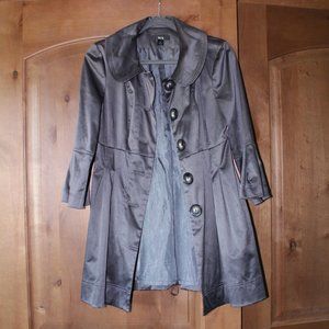 BCX Pleated Satin Pea Coat